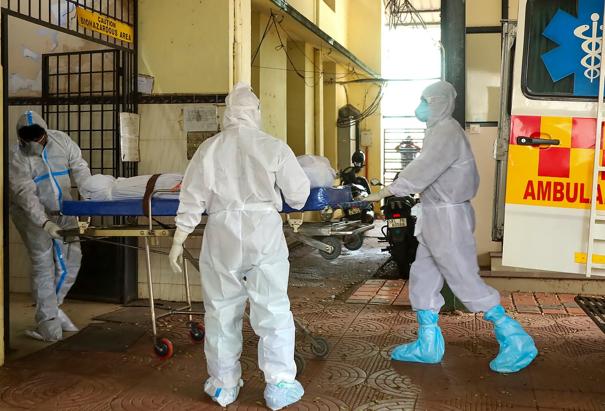 Kozhikode: The body of a 14-year-old boy, who tested positive for Nipah virus, being taken to a mortuary, in Kozhikode, Sunday, July 21, 2024.
